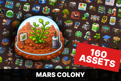 Mars Colony Terraforming Space Agriculture Research Survival Icons Pack