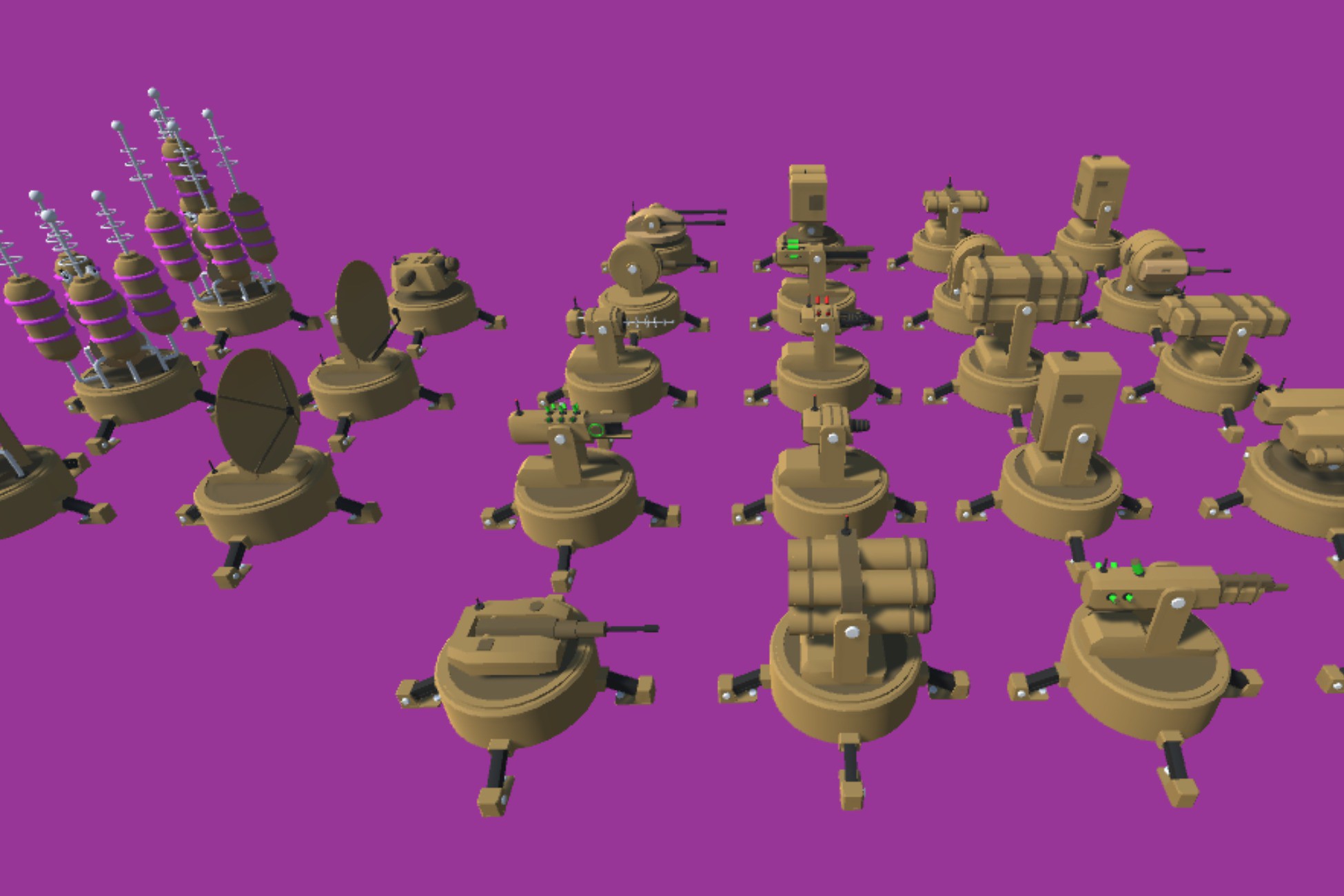 Unity 2d Block Turret Low poly Turret Pack | 3D Guns | Unity Asset Store