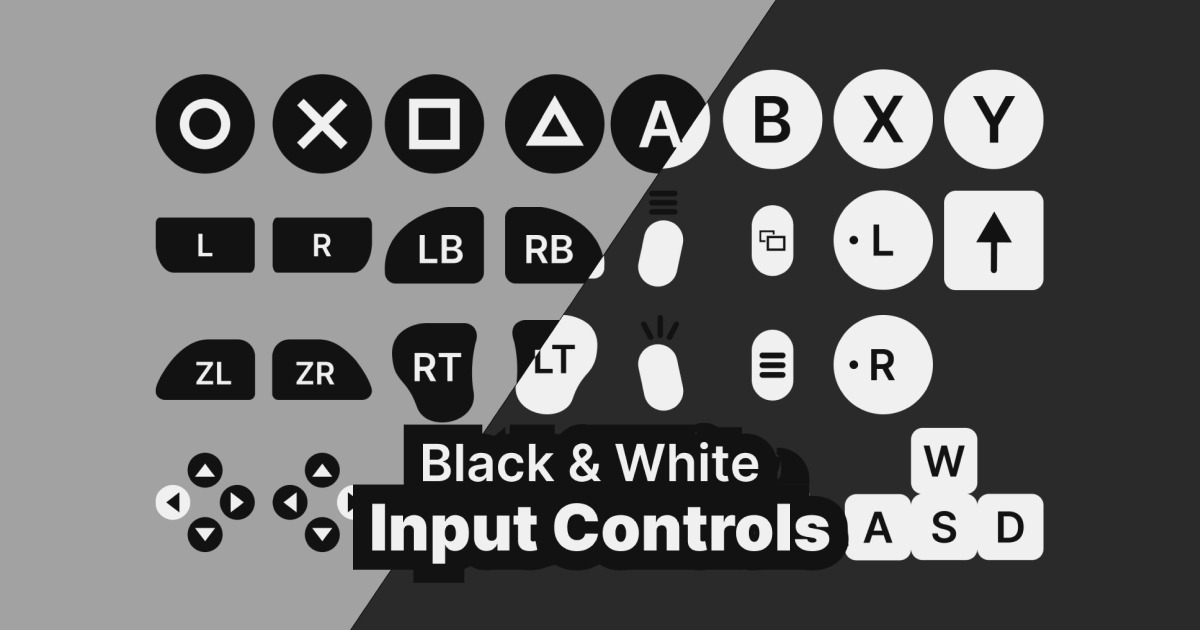 Mouse Games Input Black and White Game Input Icons | 2D Icons | Unity Asset Store