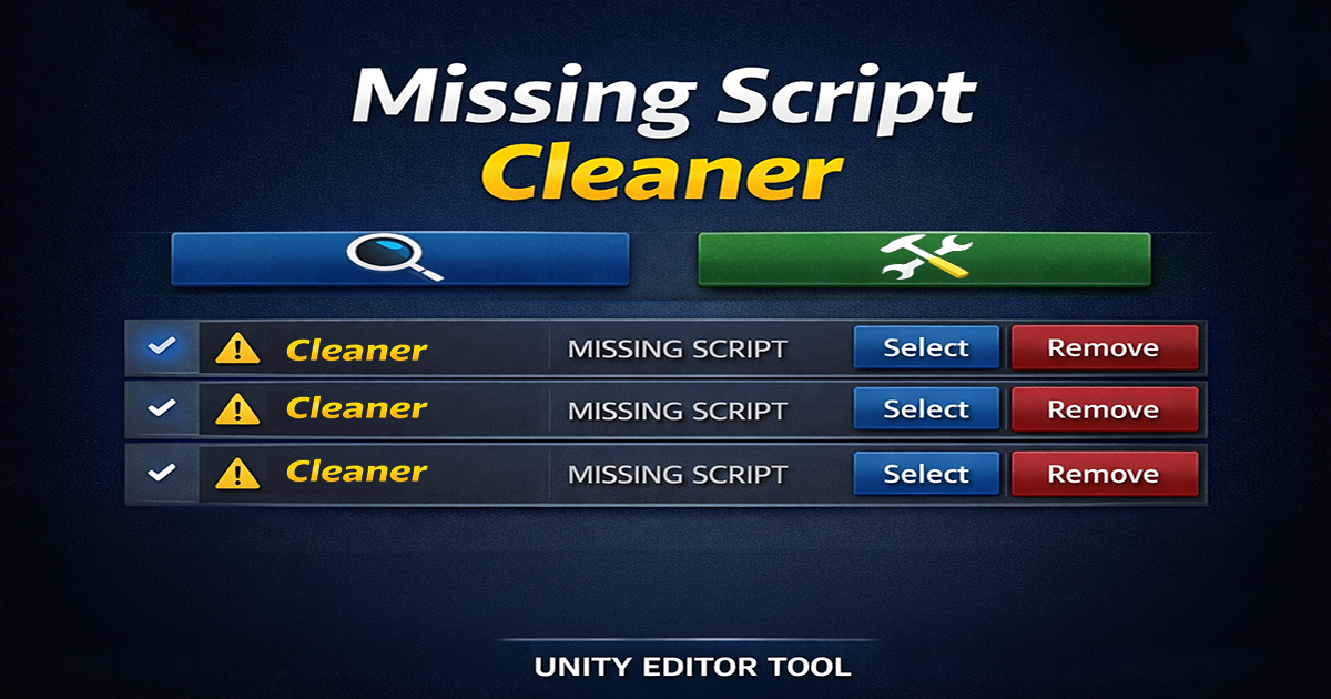 Missing Script Cleaner | Utilities Tools | Unity Asset Store
