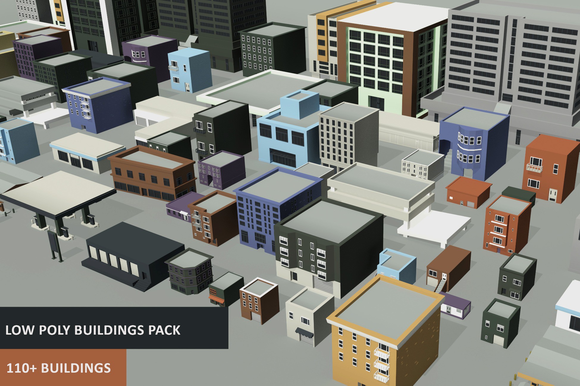 110+ low poly buildings pack by Mesh Master