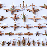 Old Abandoned Junk Rusty Aircraft and Helicopter Set 3d Game Ready Modular Props