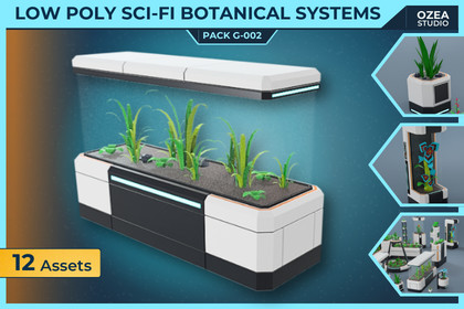 Low-Poly Sci-Fi Botanical Systems Pack G-002