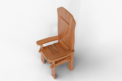 Solid Wood Armchair - PBR 3D Model