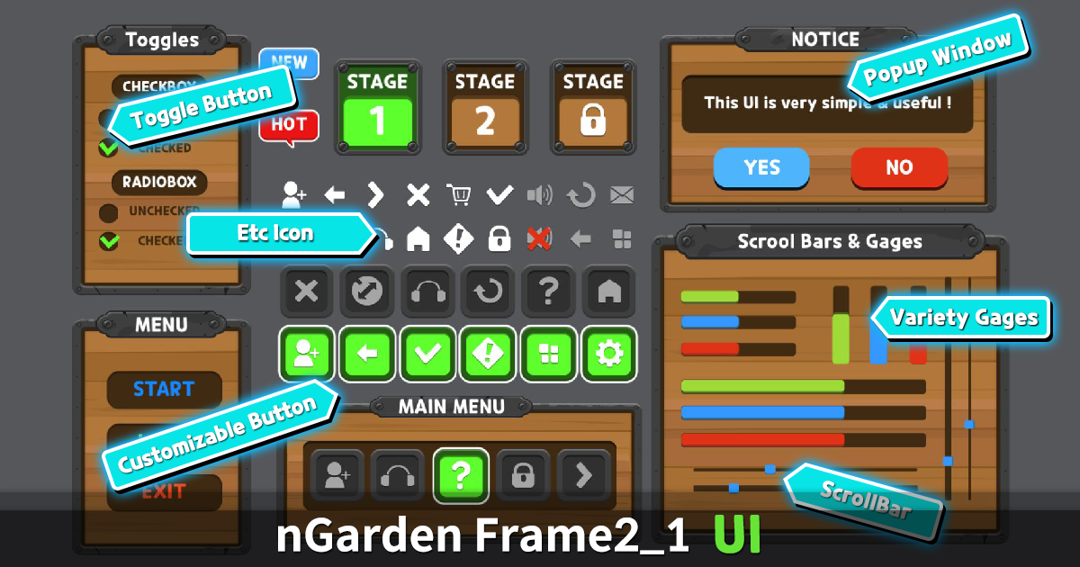 nGarden Frame 2-1 UI | 2D GUI | Unity Asset Store