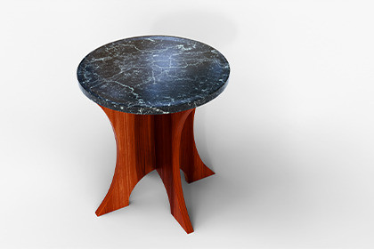 Elegant Marble and Wood Table