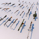 Pack Of 39 low poly game ready weapons rifles arms