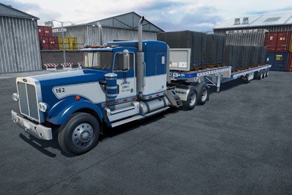 80s Semitruck dropdeck trailer