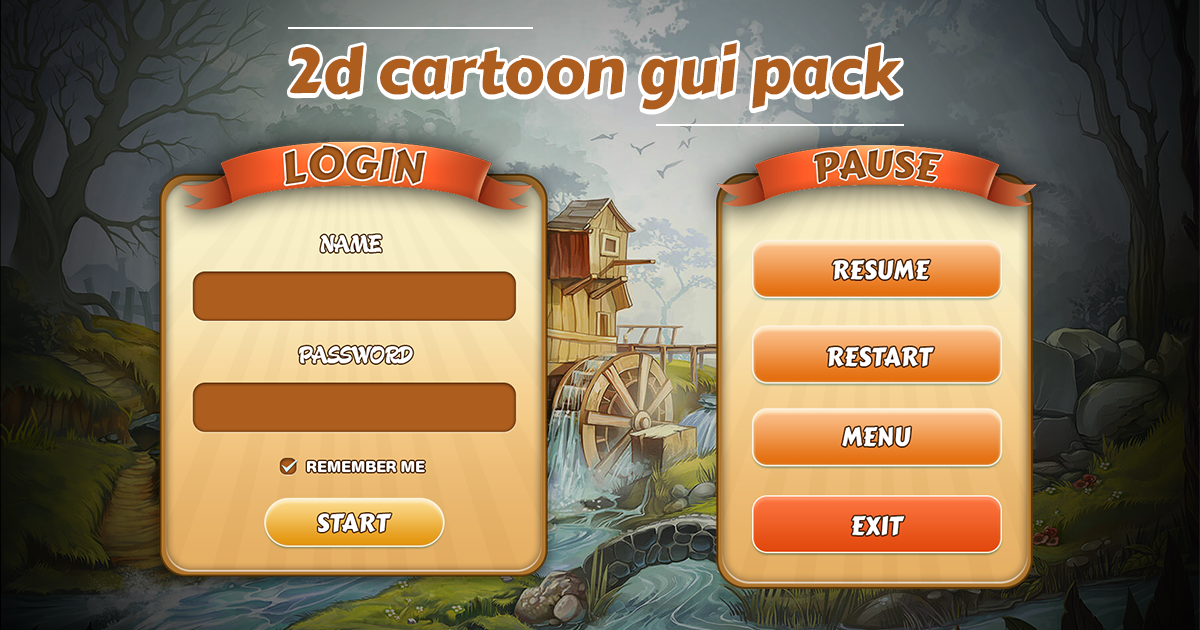 GUI Pack - 2D Funky UI Components | 2D GUI | Unity Asset Store
