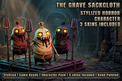 Stylized Horror Creature Pack – Grave Sackcloth (Game Ready, 3 Skins)