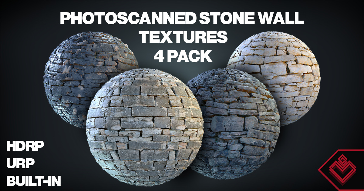 Photoscanned Stone Wall Textures - 4 Pack | 2D Textures & Materials ...