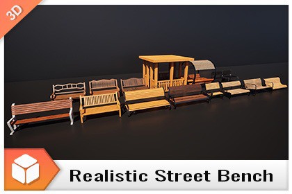 Street Bench - Realistic 4K Mesh Bundle Vol.01