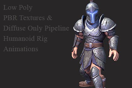 Stylized Silver Warrior - Humanoid Low Poly
