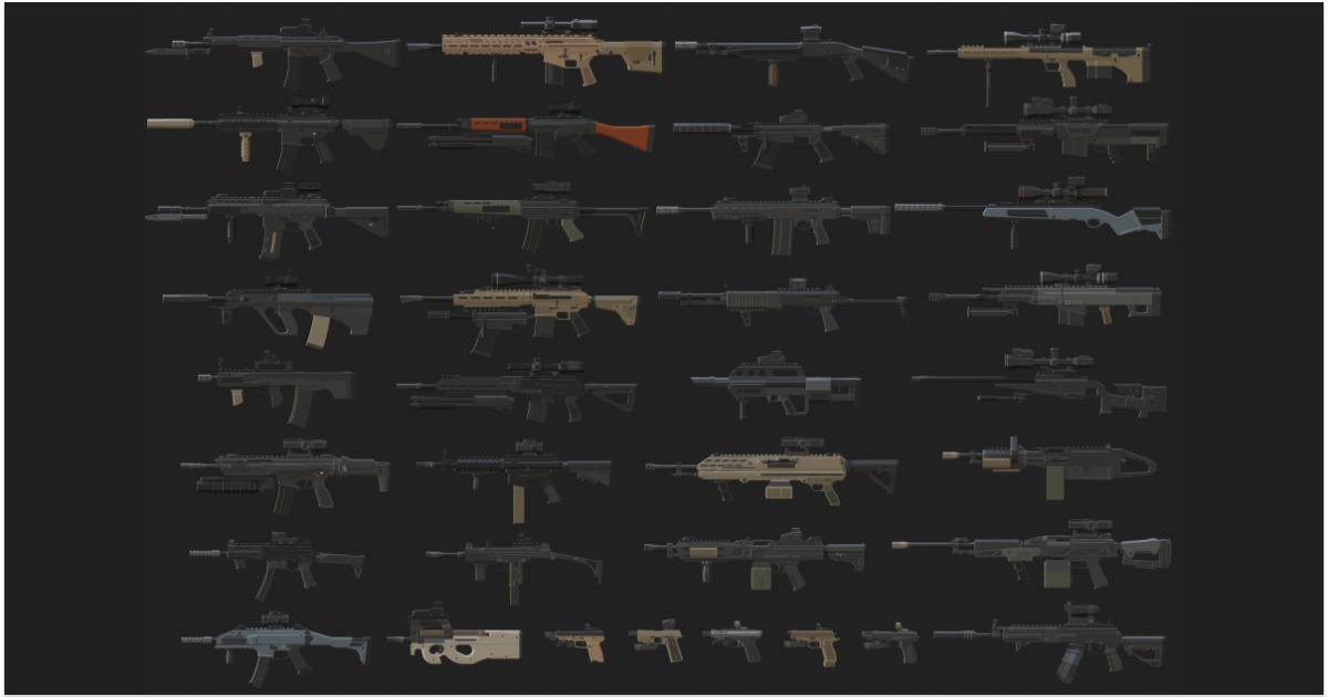 How Poly Weapons Low Poly Weapon Bundle Pack 3 | 3D 총기 | Unity Asset Store
