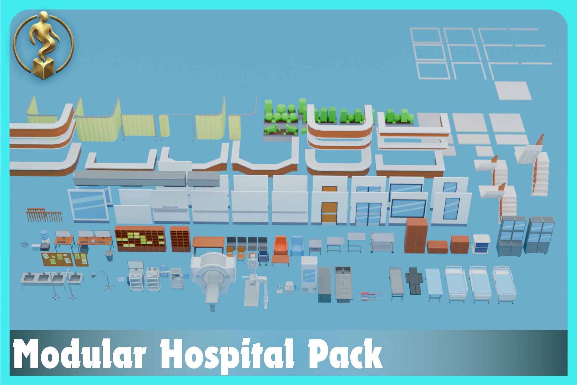 Modular Hospital Pack | 70+ Low Poly Medical Models | 3D Urban | Unity ...