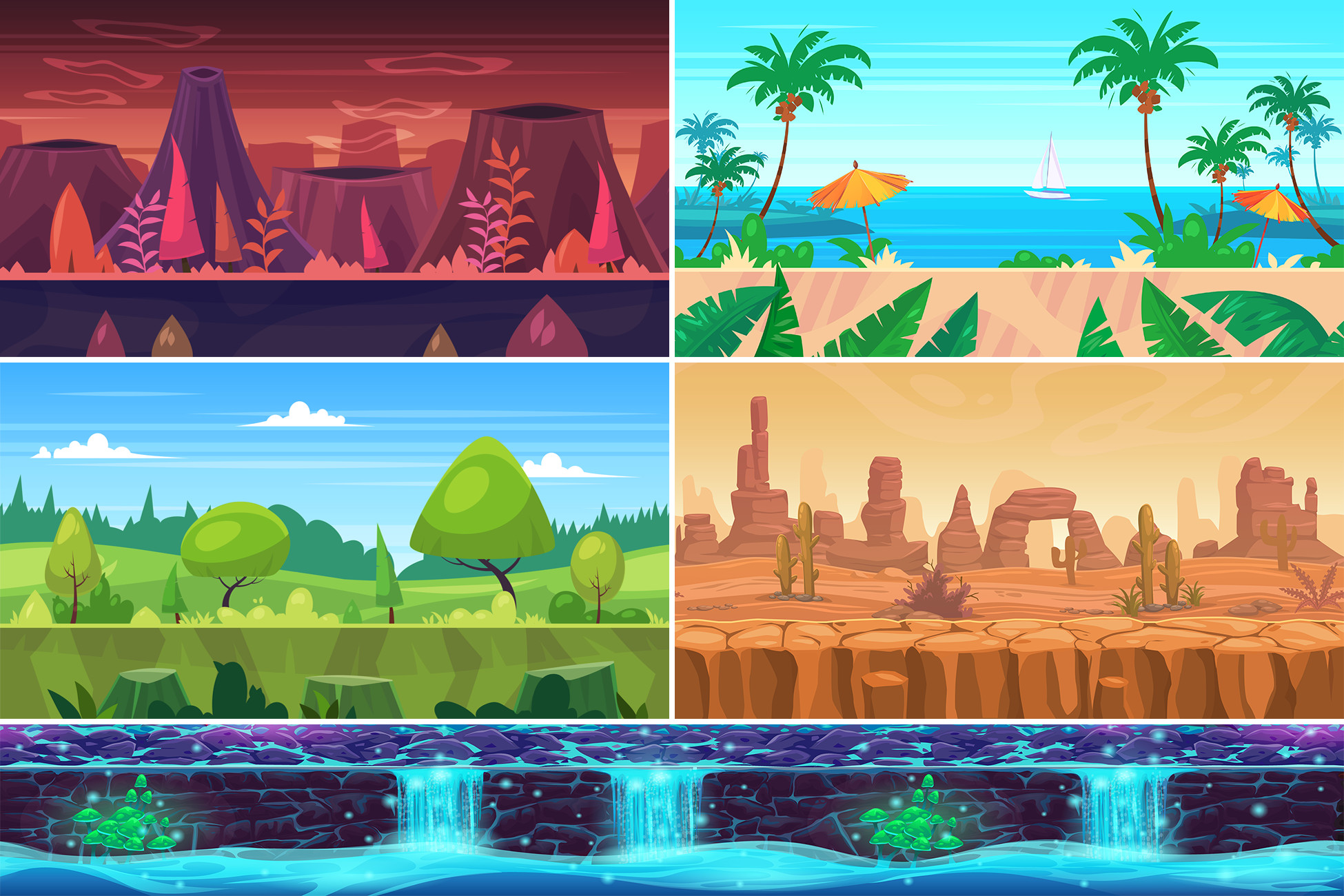 26 Hand-painted Scroll Backgrounds Pack | 2D Environments | Unity Asset ...