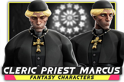 Cleric Priest Marcus - Holy Father - Stylized Medieval for RPG - #69