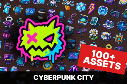Cyberpunk City Technology Robotics Gadgets Icons Pack