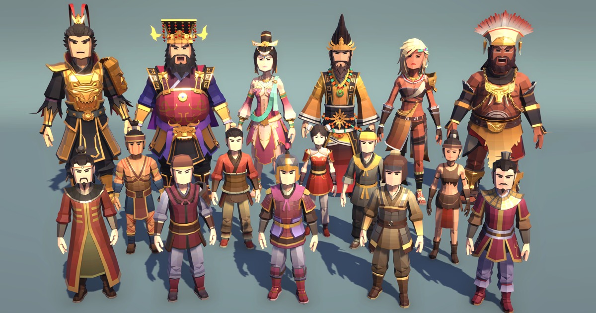 PolygonCharacters_ChineseStyle Boss And Soldier | キャラクター | Unity Asset ...