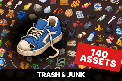 Trash Recycling Junk Waste Cleanup Street Objects Icons Pack