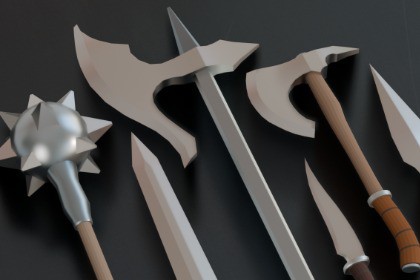RPG Melee Weapon Pack, Low Poly, Game-Ready