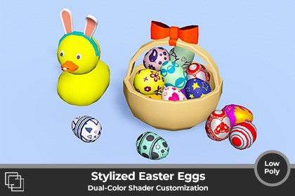 Stylized Easter Eggs – Dual-Color Shader Customization