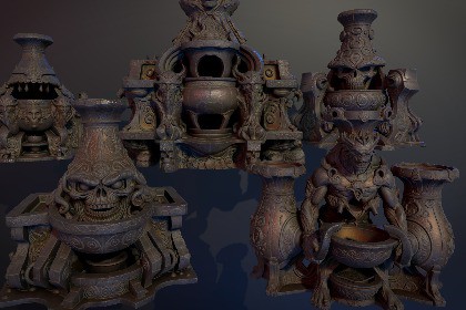 5 Dark Fantasy Smelters / Furnace / Kiln