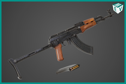 AKMS Light Machine Gun 10 Wood URP HDRP Texture