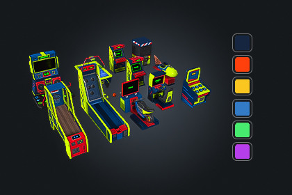 Arcade Pack V1 - Games Collection | Game Ready PBR | Built-In & URP Compatible