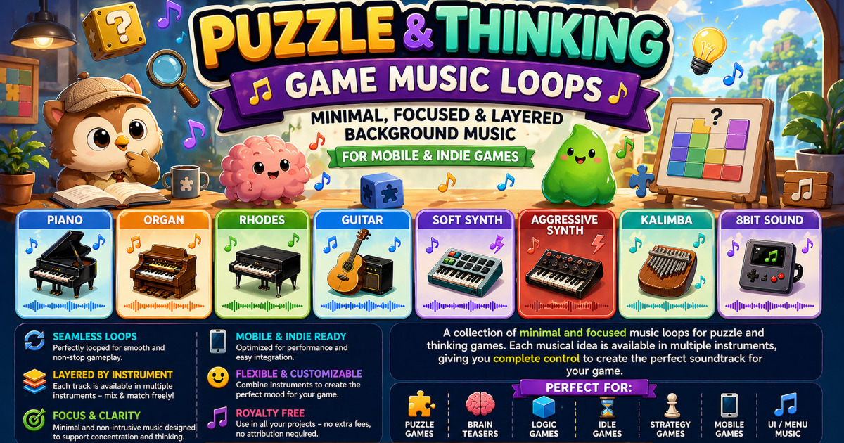 Puzzle & Thinking Game Music Loops – Minimal, Focused & Layered ...