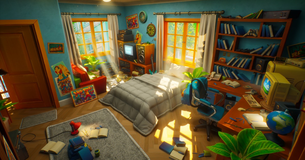 Retro Dreams: 90s Stylized Bedroom | 3D Interior | Unity Asset Store