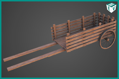 Wooden Cart 04 Wagon URP HDRP Textures