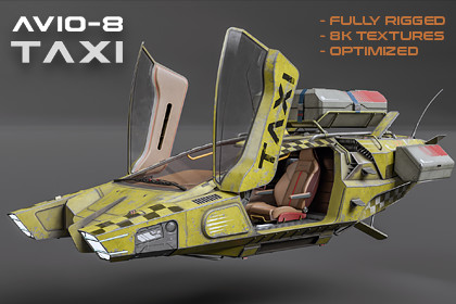 AVIO-8 Cyberpunk Hover Taxi