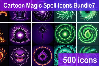Cartoon Magic Spell Icons Bundle7