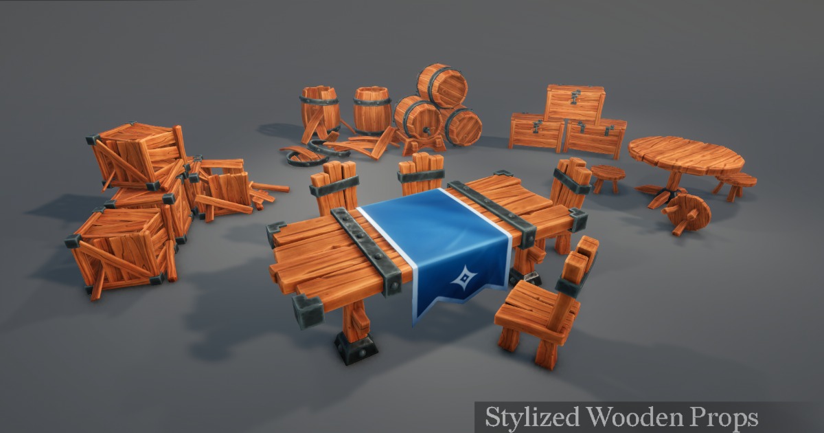 Tall Props Unity Stylized Wooden Props - Mini Pack | 3D Fantasy | Unity Asset Store