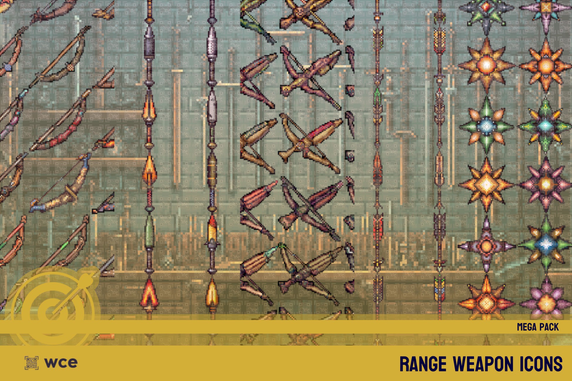 Ranged Weapon Icons - Mega - 2D Pixel Range Combat Weapons and RPG ...