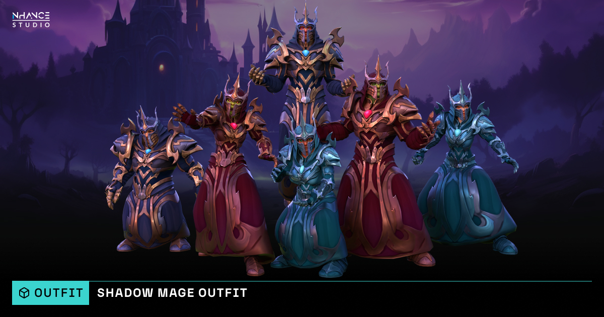 Stylized Fantasy Shadow Mage Outfit | 3D Characters | Unity Asset Store