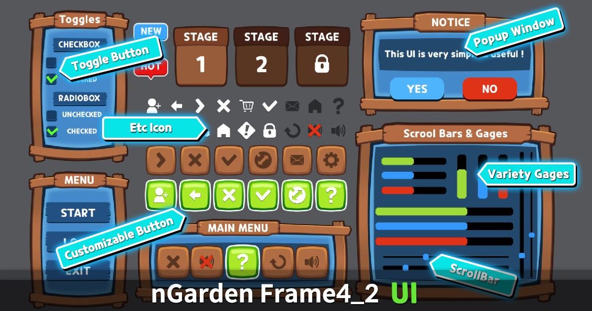 nGarden Frame 4-2 UI | 2D GUI | Unity Asset Store