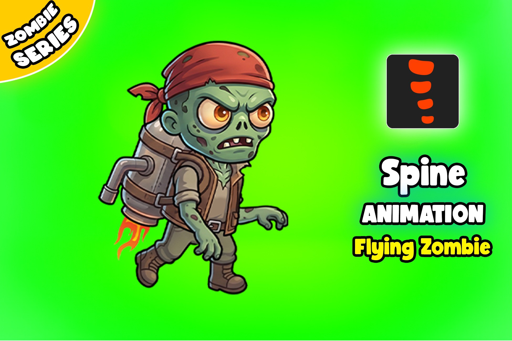 Flying Zombie - 2D Animated Character (Spine)