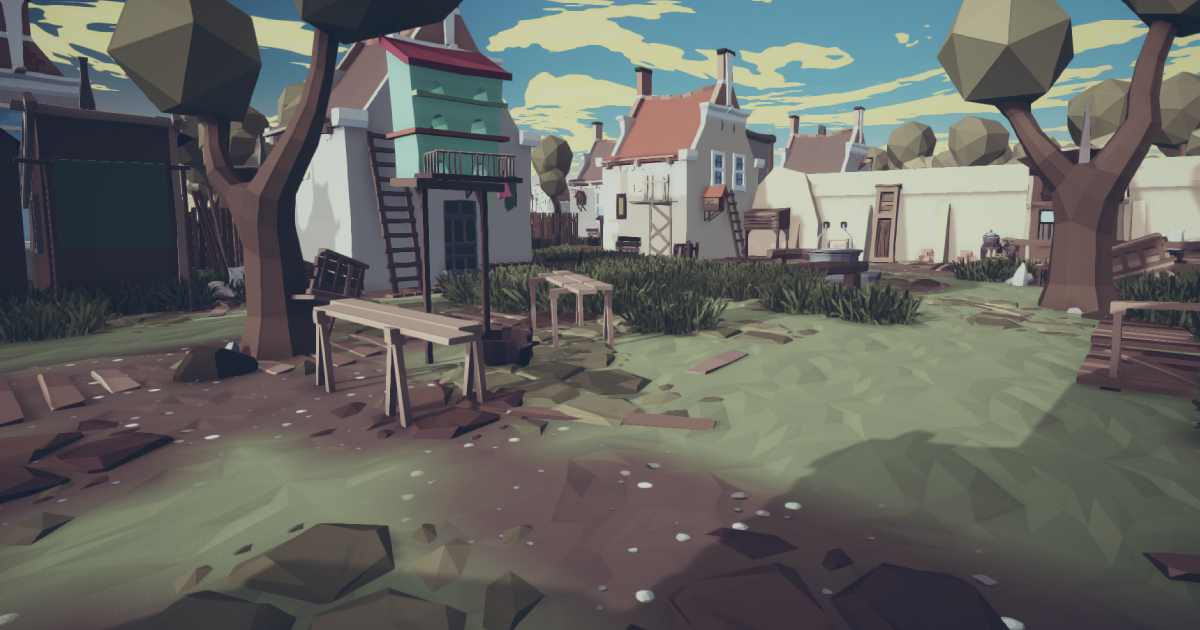 Low Poly Old Town environment: Town and Courtyards | 3D Urban | Unity ...