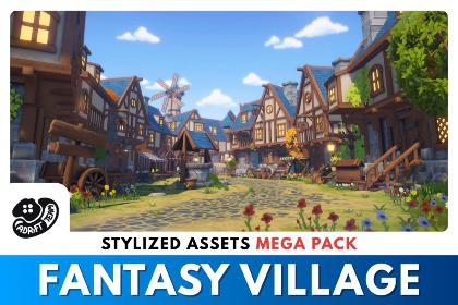 Fantasy Village Stylized Modular MEGA PACK