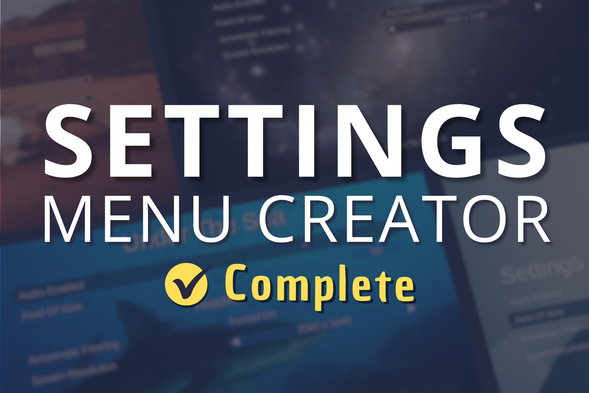 Settings & Options Menu Creator - Complete Bundle | GUI Tools | Unity ...