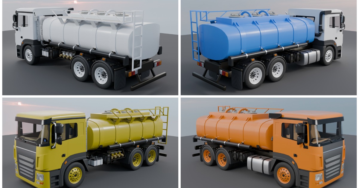 Modular Tanker Truck – Game Ready PBR Vehicle with Interior, UI ...