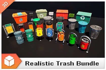 Trash Can - Realistic 4K Mesh Bundle Vol.01