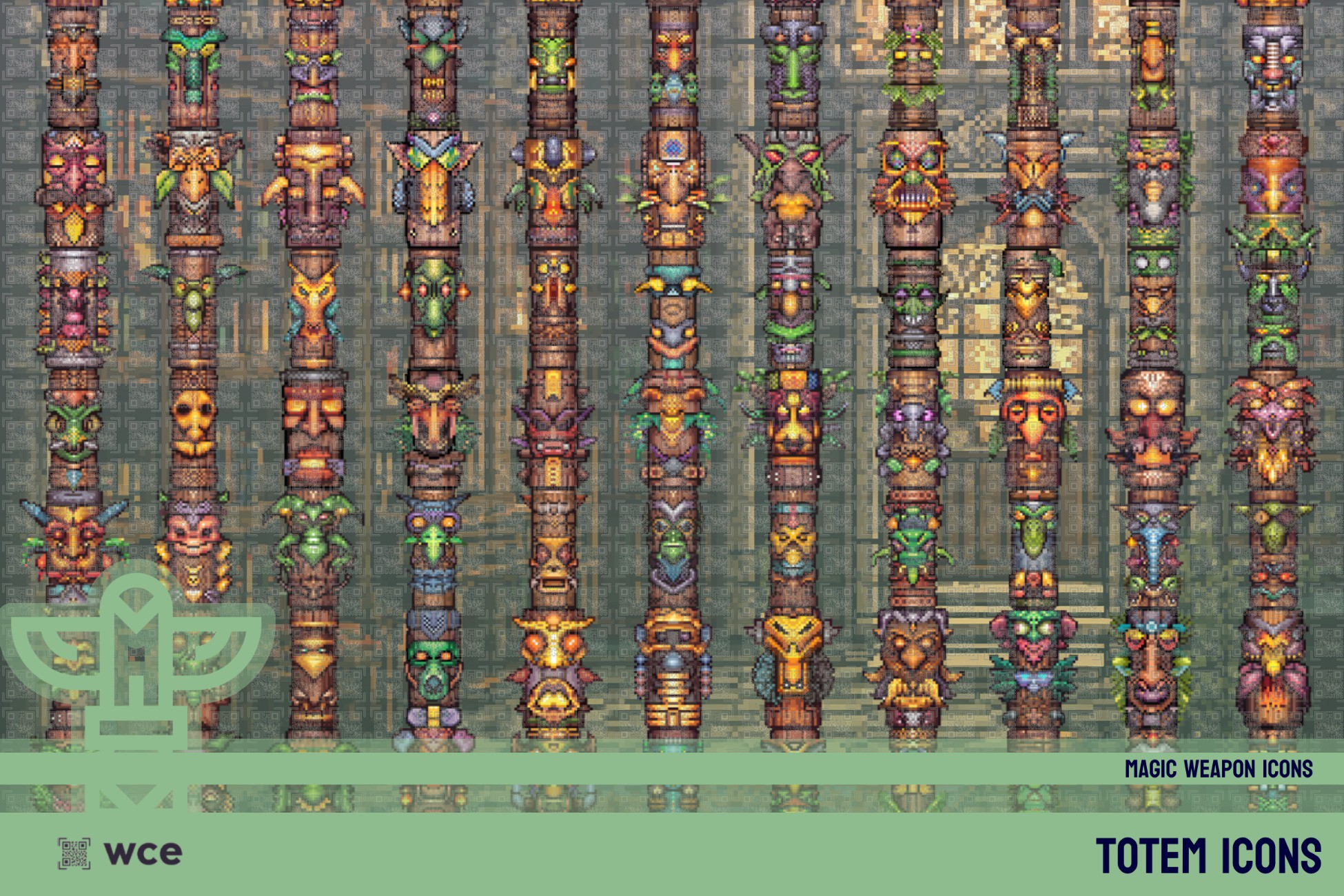 Totem Icons - 2D Pixel Magic Combat Weapons and RPG Weapon Bundle | 2D ...