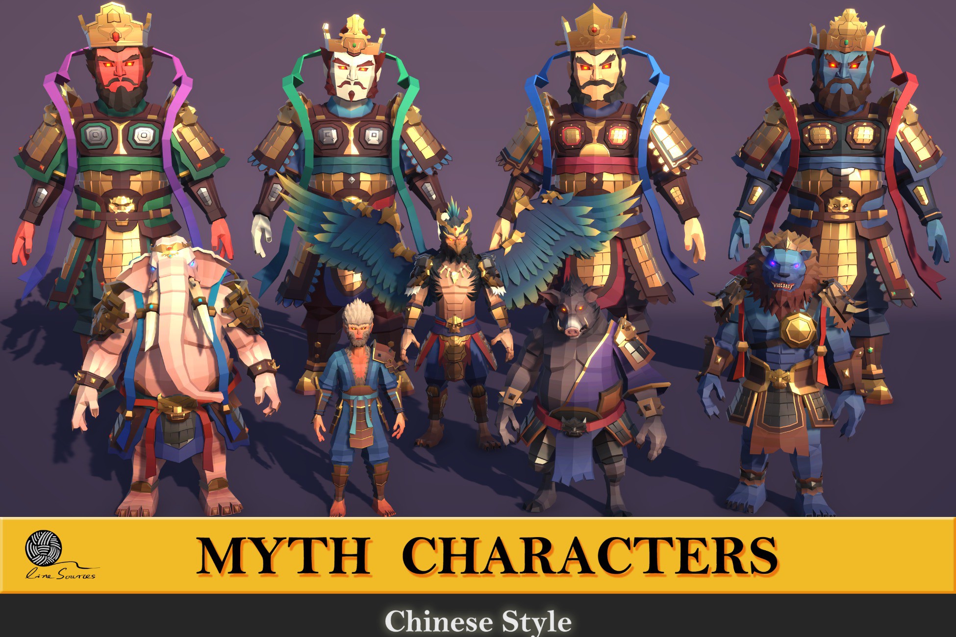 Unity Polygon Character Polygon_Myth Characters(ChineseStyle) | 角色 | Unity Asset Store
