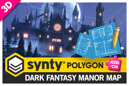 POLYGON - Dark Fantasy Manor Map by Synty