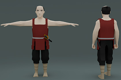 Low Poly Ashigaru – Feudal Japanese Foot Soldier