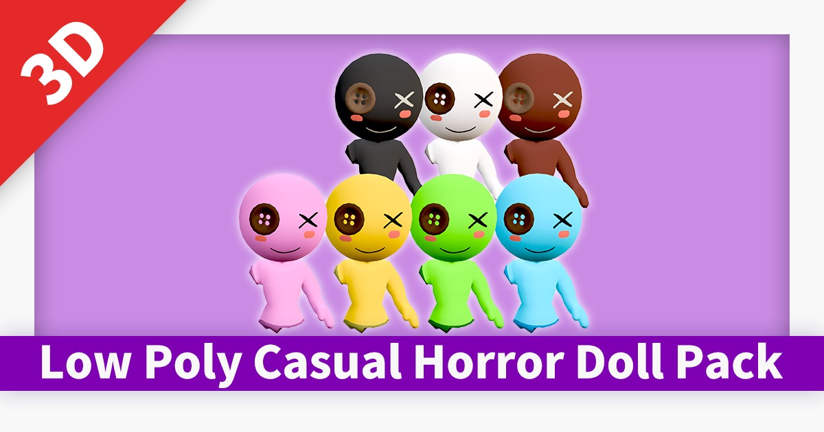 Low Poly Casual Horror Doll Pack | 3D Props | Unity Asset Store