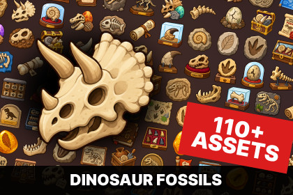 Dinosaur Fossils Paleontology Excavation Museum Icons Pack
